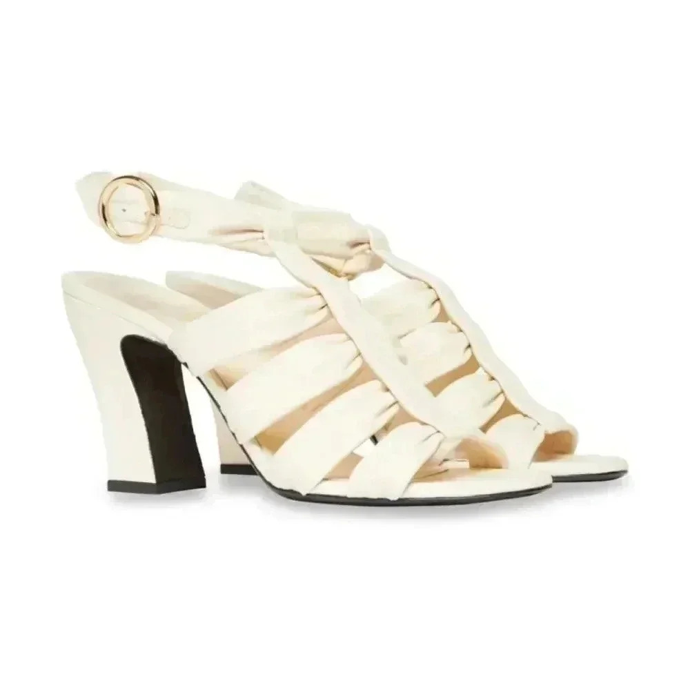 Khaite Perth Caged Leather Heeled Sandal size EU38 US 7.5